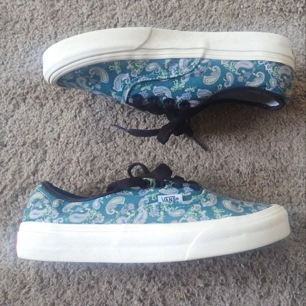 Vans Era Sneakers Paisley Frog Green Women's Size 6.5 PRE-OWNED